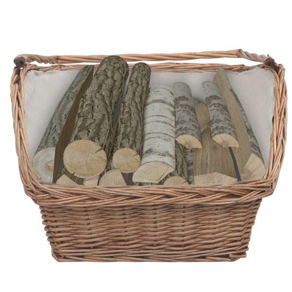 Cesto para lenha com pega 61,5x46,5x58 cm salgueiro castanho - Image 2
