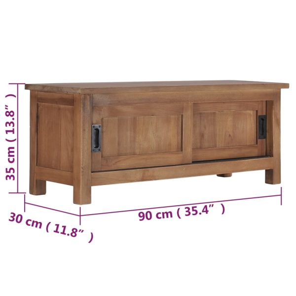 Móvel de TV 90x30x35 cm madeira de teca maciça - Image 7