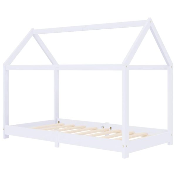 Estrutura de cama para crianças 70x140 cm pinho maciço branco - Image 2