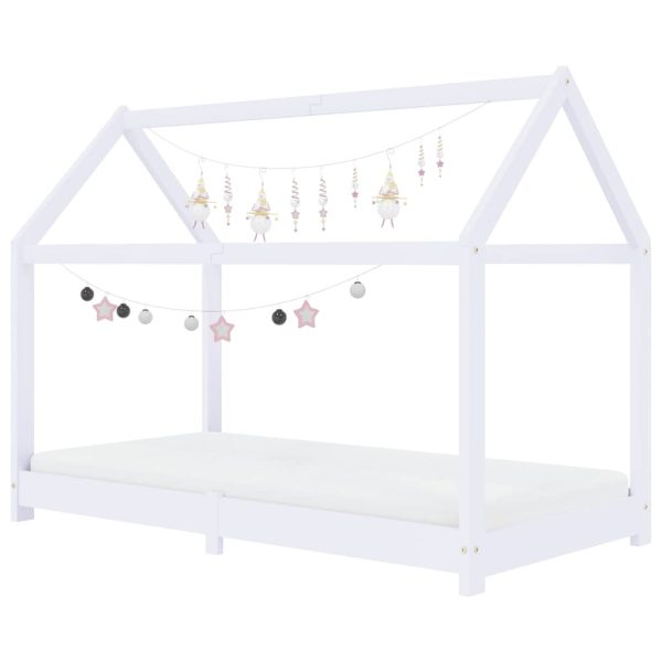 Estrutura de cama para crianças 70x140 cm pinho maciço branco - Image 3