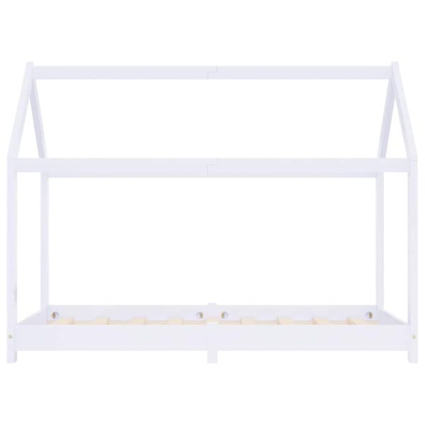 Estrutura de cama para crianças 70x140 cm pinho maciço branco - Image 4