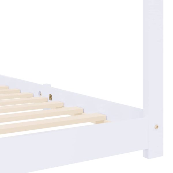 Estrutura de cama para crianças 70x140 cm pinho maciço branco - Image 7