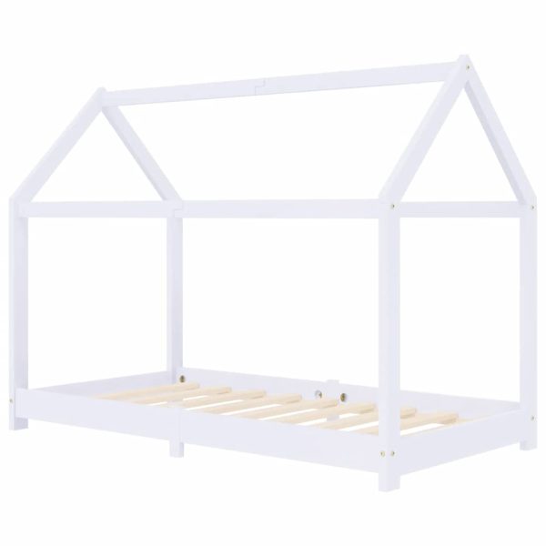 Estrutura de cama para crianças 80x160 cm pinho maciço branco - Image 2