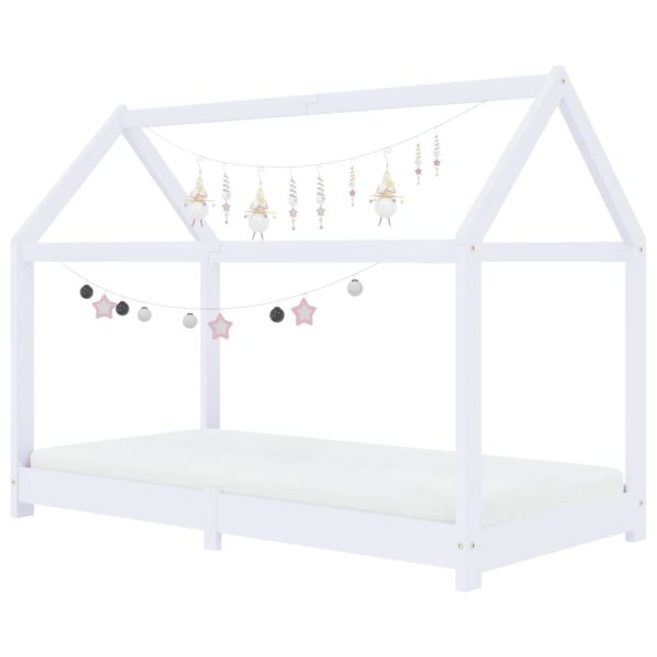 Estrutura de cama para crianças 80x160 cm pinho maciço branco - Image 3