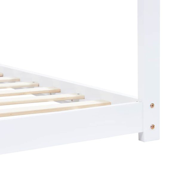 Estrutura de cama para crianças 90x200 cm pinho maciço branco - Image 6