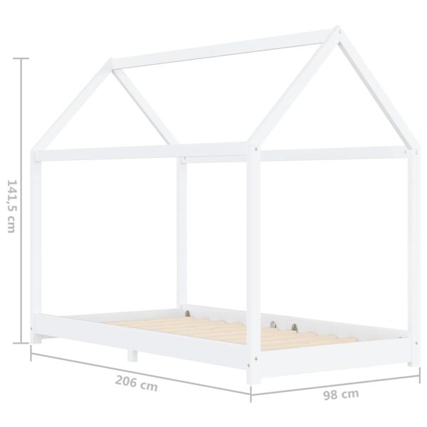 Estrutura de cama para crianças 90x200 cm pinho maciço branco - Image 7