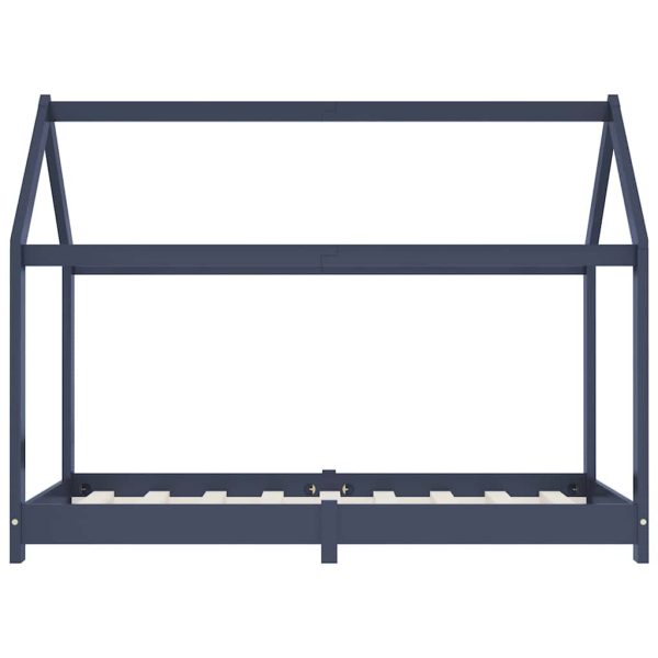 Estrutura de cama para crianças 70x140 cm pinho maciço cinzento - Image 4