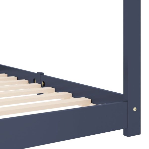 Estrutura de cama para crianças 70x140 cm pinho maciço cinzento - Image 7