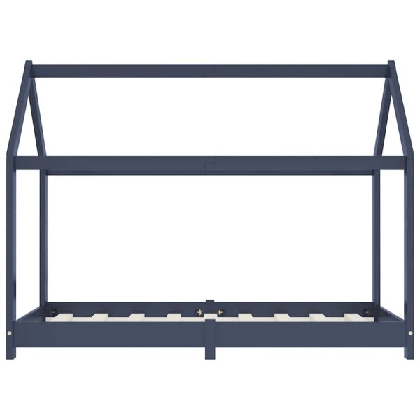 Estrutura de cama para crianças 80x160 cm pinho maciço cinza - Image 4
