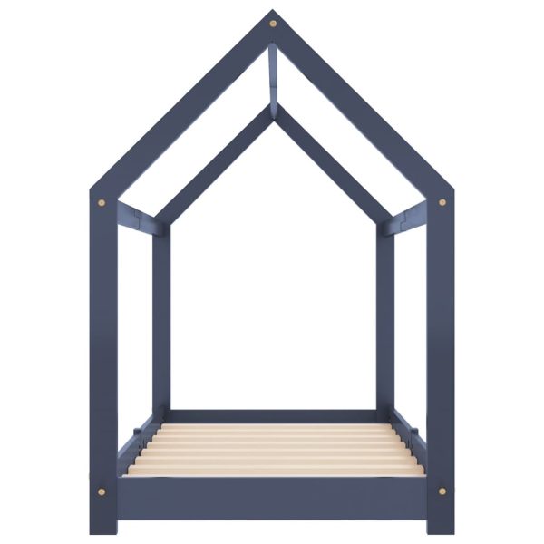 Estrutura de cama para crianças 80x160 cm pinho maciço cinza - Image 5