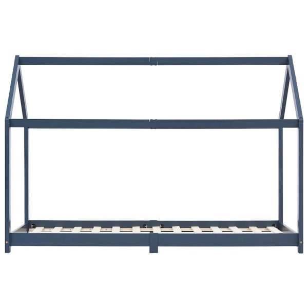 Estrutura de cama para crianças 90x200 cm pinho maciço cinzento - Image 3