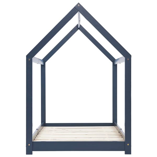 Estrutura de cama para crianças 90x200 cm pinho maciço cinzento - Image 4