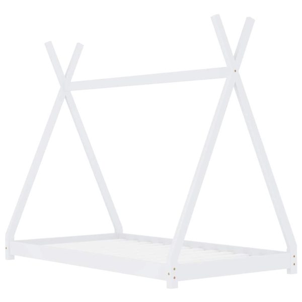 Estrutura de cama para crianças 70x140 cm pinho maciço branco - Image 2