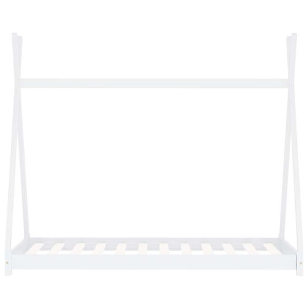 Estrutura de cama para crianças 80x160 cm pinho maciço branco - Image 3
