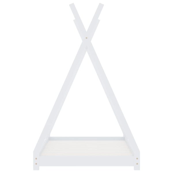 Estrutura de cama para crianças 80x160 cm pinho maciço branco - Image 4