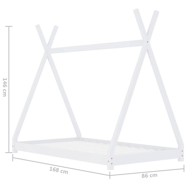 Estrutura de cama para crianças 80x160 cm pinho maciço branco - Image 7