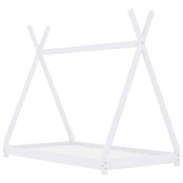 Estrutura de cama para crianças 90x200 cm pinho maciço branco - Image 2
