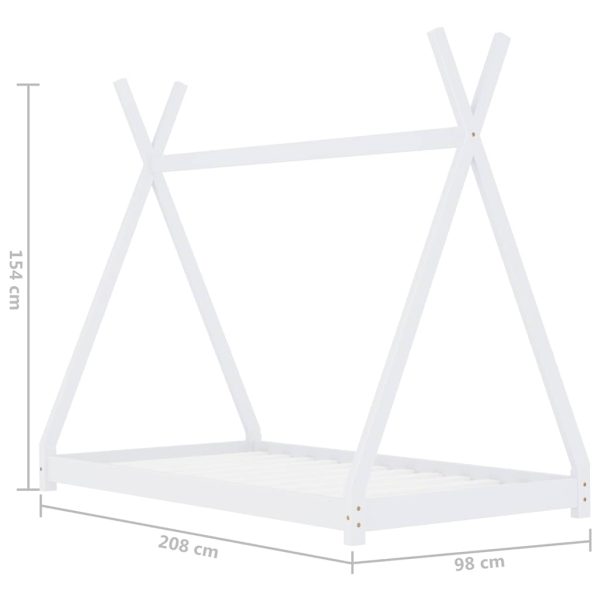 Estrutura de cama para crianças 90x200 cm pinho maciço branco - Image 7