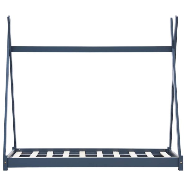 Estrutura de cama para crianças 70x140 cm pinho maciço cinzento - Image 3