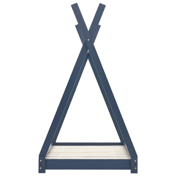 Estrutura de cama para crianças 80x160 cm pinho maciço cinza - Image 4
