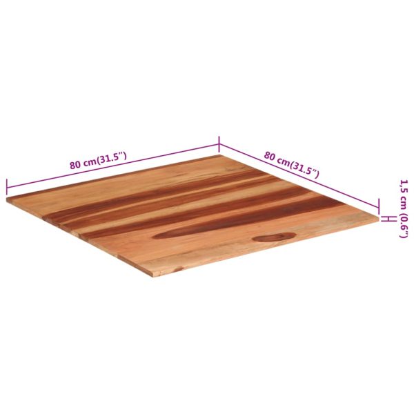 Tampo de mesa madeira de sheesham maciça 15-16 mm 80x80 cm - Image 6