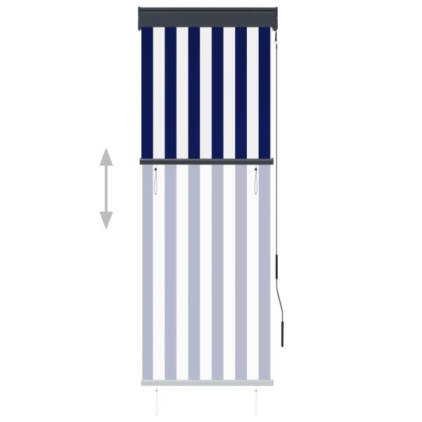 Estore de rolo para exterior 60x250 cm azul e branco - Image 4