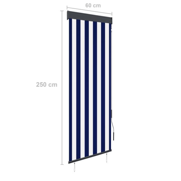 Estore de rolo para exterior 60x250 cm azul e branco - Image 8