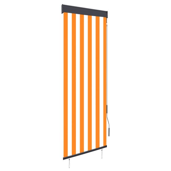 Estore de rolo para exterior 60x250 cm branco e laranja