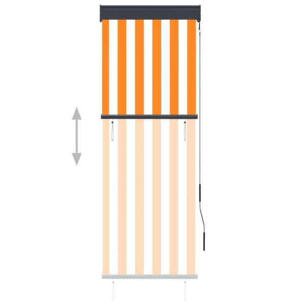 Estore de rolo para exterior 60x250 cm branco e laranja - Image 3