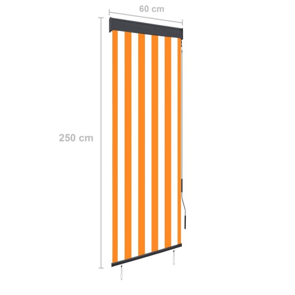 Estore de rolo para exterior 60x250 cm branco e laranja - Image 8