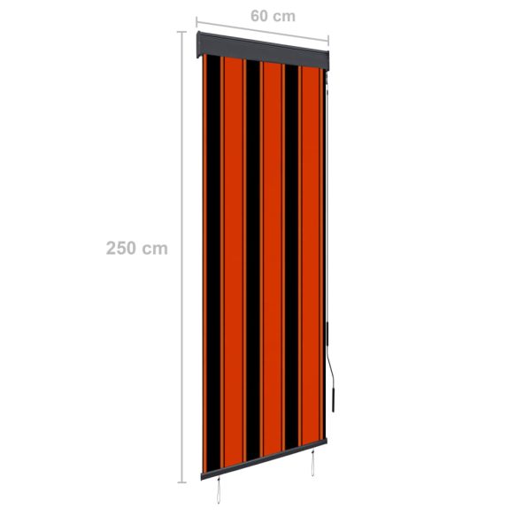 Estore de rolo para exterior 60x250 cm laranja e castanho - Image 8