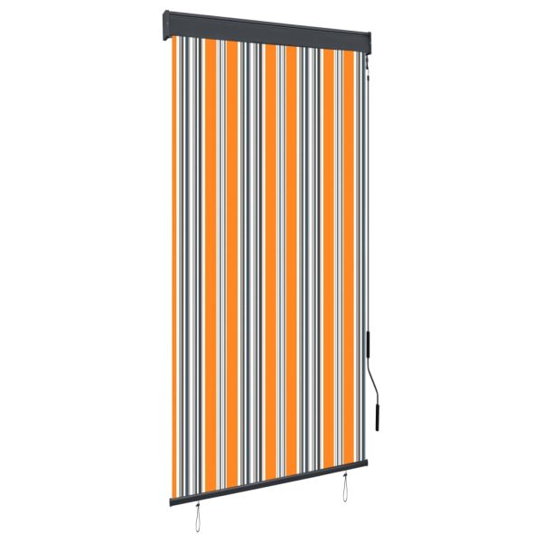 Estore de rolo para exterior 80x250 cm amarelo e azul