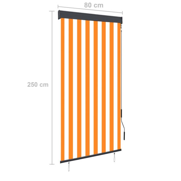 Estore de rolo para exterior 80x250 cm branco e laranja - Image 8