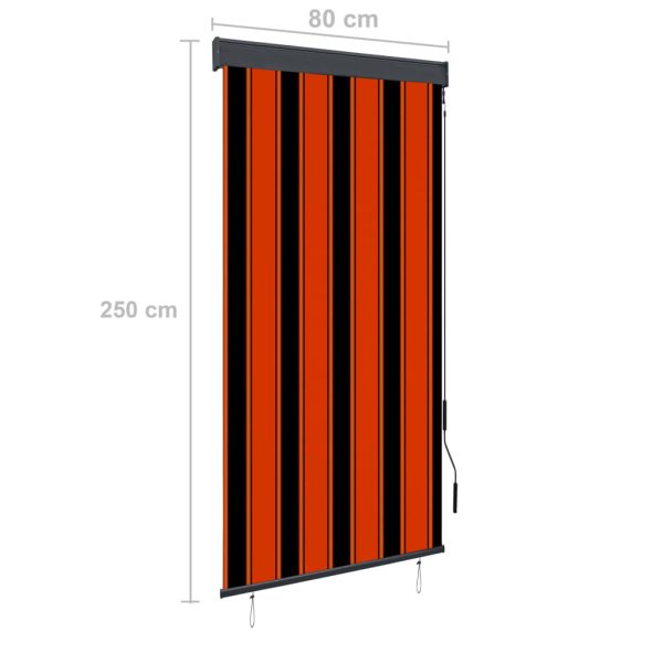 Estore de rolo para exterior 80x250 cm laranja e castanho - Image 8