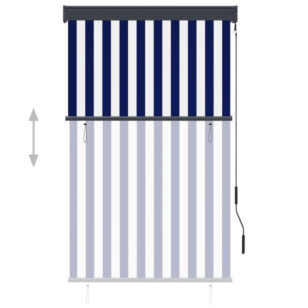 Estore de rolo para exterior 100x250 cm azul e branco - Image 3