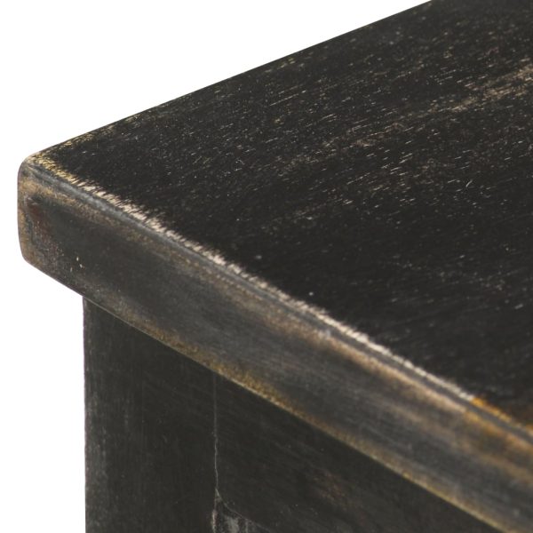 Móvel de TV 120x30x45 cm madeira de mangueira maciça preto - Image 4