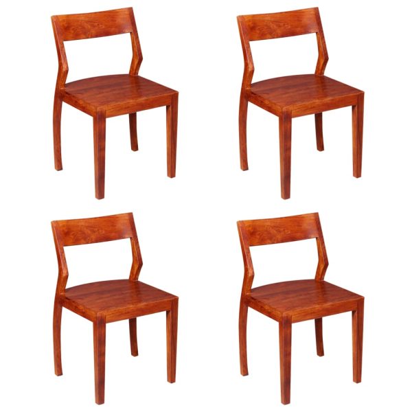 Cadeiras de jantar 4 pcs madeira acácia e sheesham maciça - Image 6