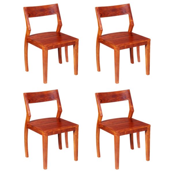 Cadeiras de jantar 4 pcs madeira acácia e sheesham maciça - Image 7