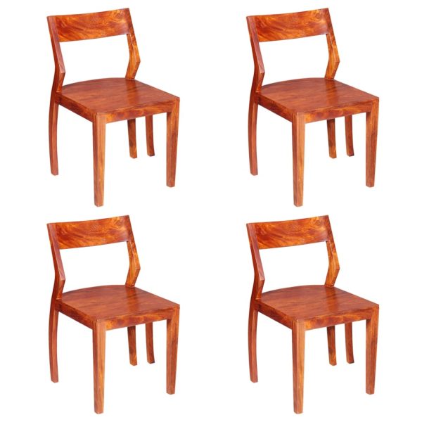 Cadeiras de jantar 4 pcs madeira acácia e sheesham maciça - Image 8