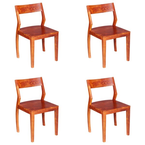 Cadeiras de jantar 4 pcs madeira acácia e sheesham maciça - Image 9