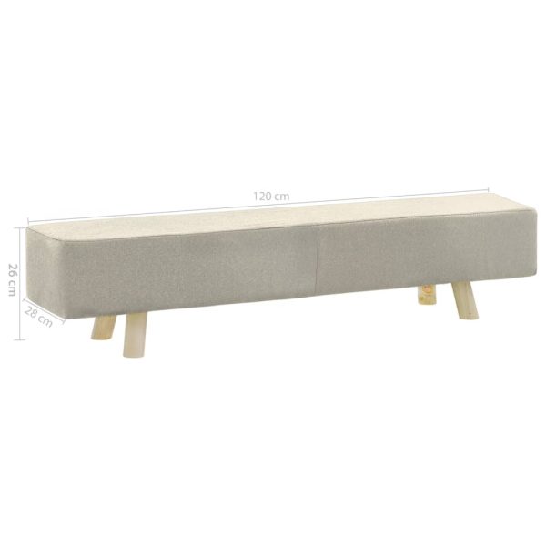 Apoio de pés 120x28x26 cm tecido creme - Image 6