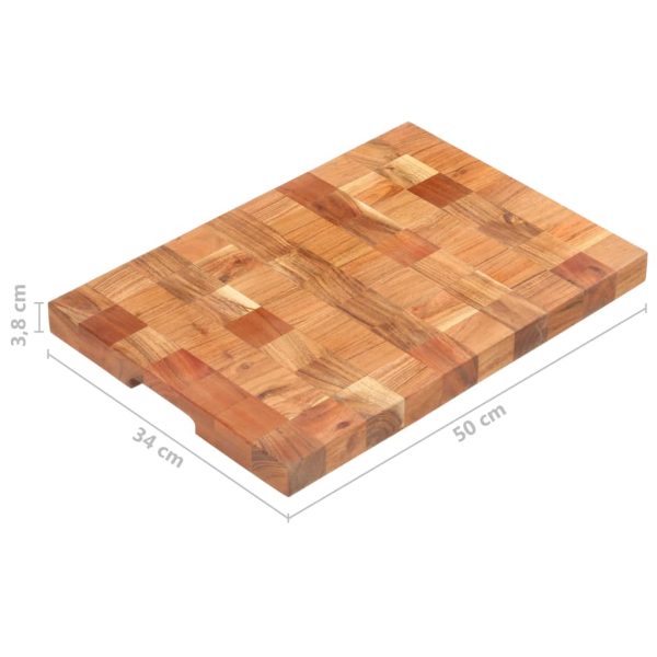 Tábua de cortar 50x34x3,8 cm madeira de acácia maciça - Image 7