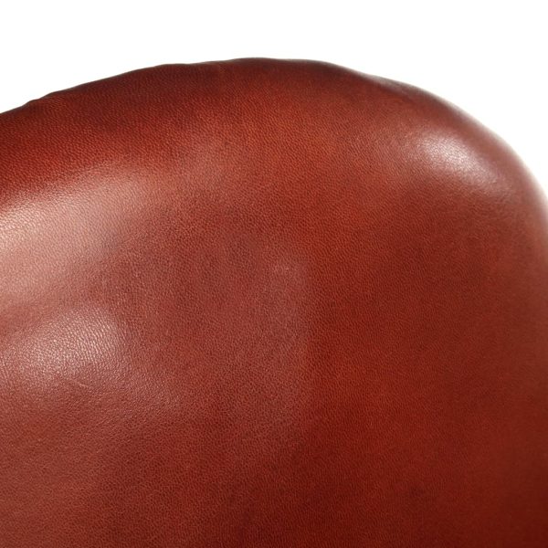 Poltrona 77x65x79 cm couro genuíno castanho - Image 5