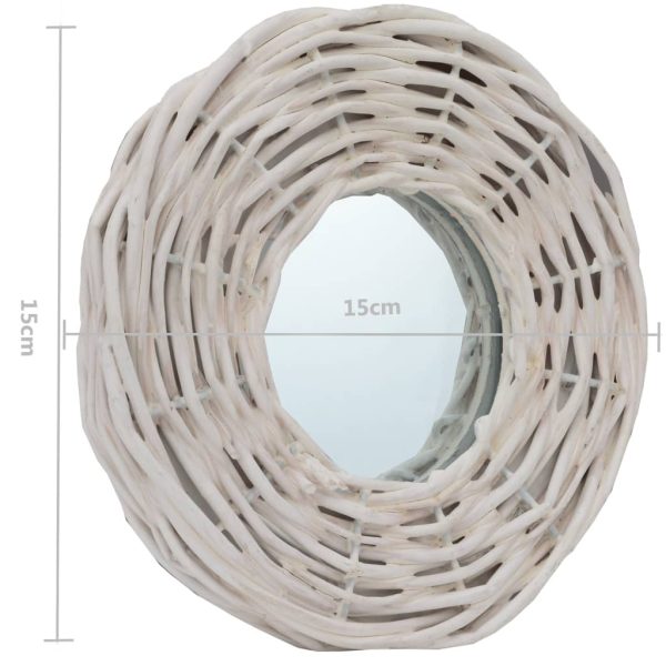Espelhos 3 pcs 15 cm vime branco - Image 5