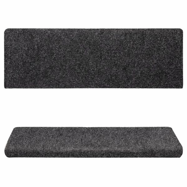 Tapetes de escada 15 pcs 65x21x4 cm tecido agulhado cinza - Image 4