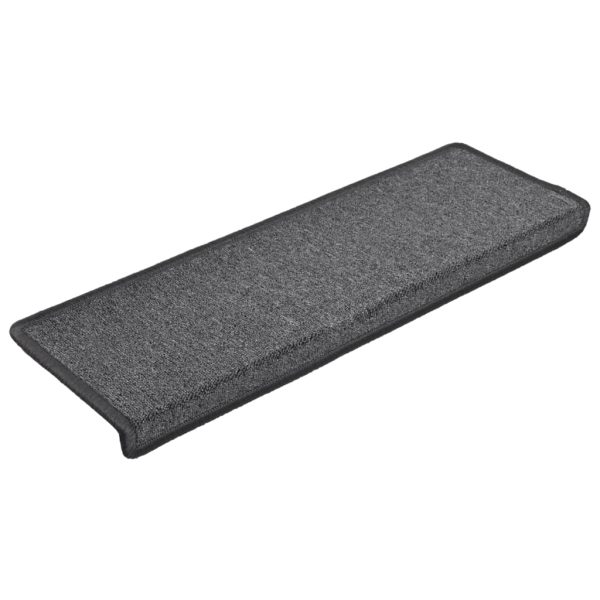 Tapete/carpete para degraus 15 pcs 65x21x4 cm cinzento-escuro - Image 3