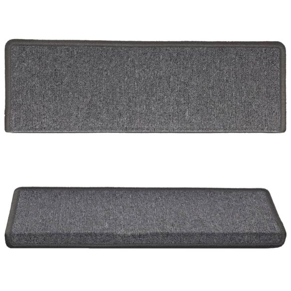 Tapete/carpete para degraus 15 pcs 65x21x4 cm cinzento-escuro - Image 4