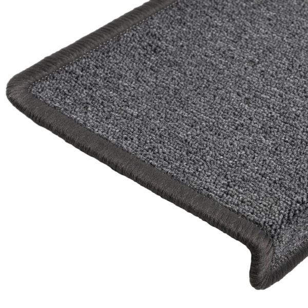 Tapete/carpete para degraus 15 pcs 65x21x4 cm cinzento-escuro - Image 6