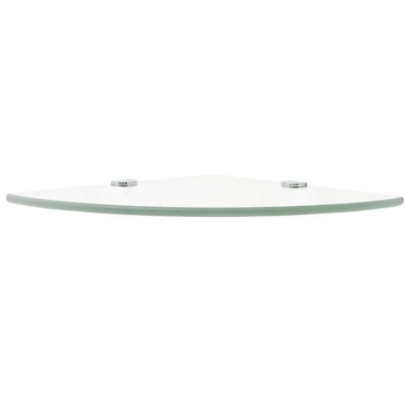 Prateleiras canto 2pcs suportes cromados 35x35cm vidro transp. - Image 4