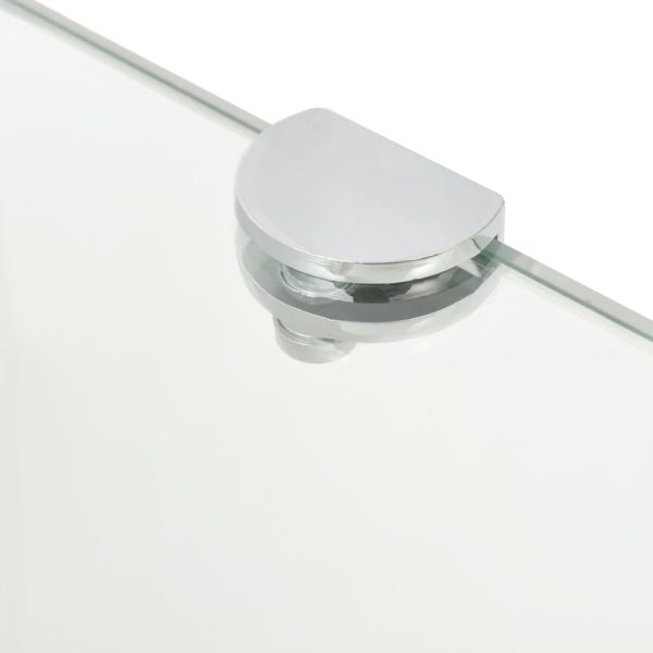 Prateleiras canto 2pcs suportes cromados 35x35cm vidro transp. - Image 5